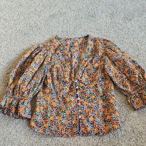 Free People Multicolor Floral Blouse